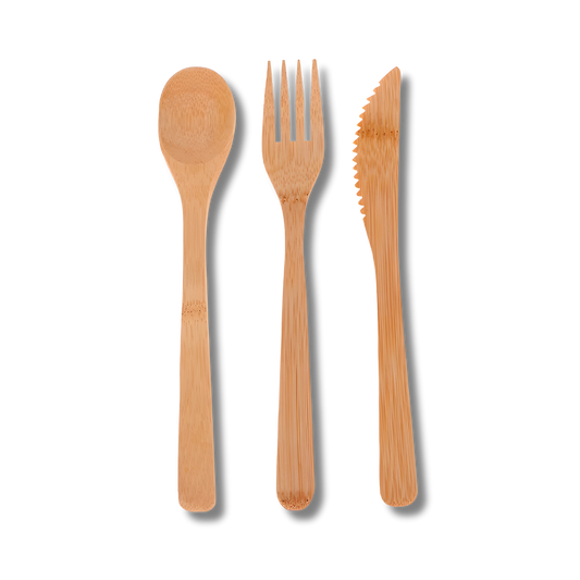 Eco-Friendly Bamboo Travel Cutlery Set – Reusable Fork, Knife & Spoon